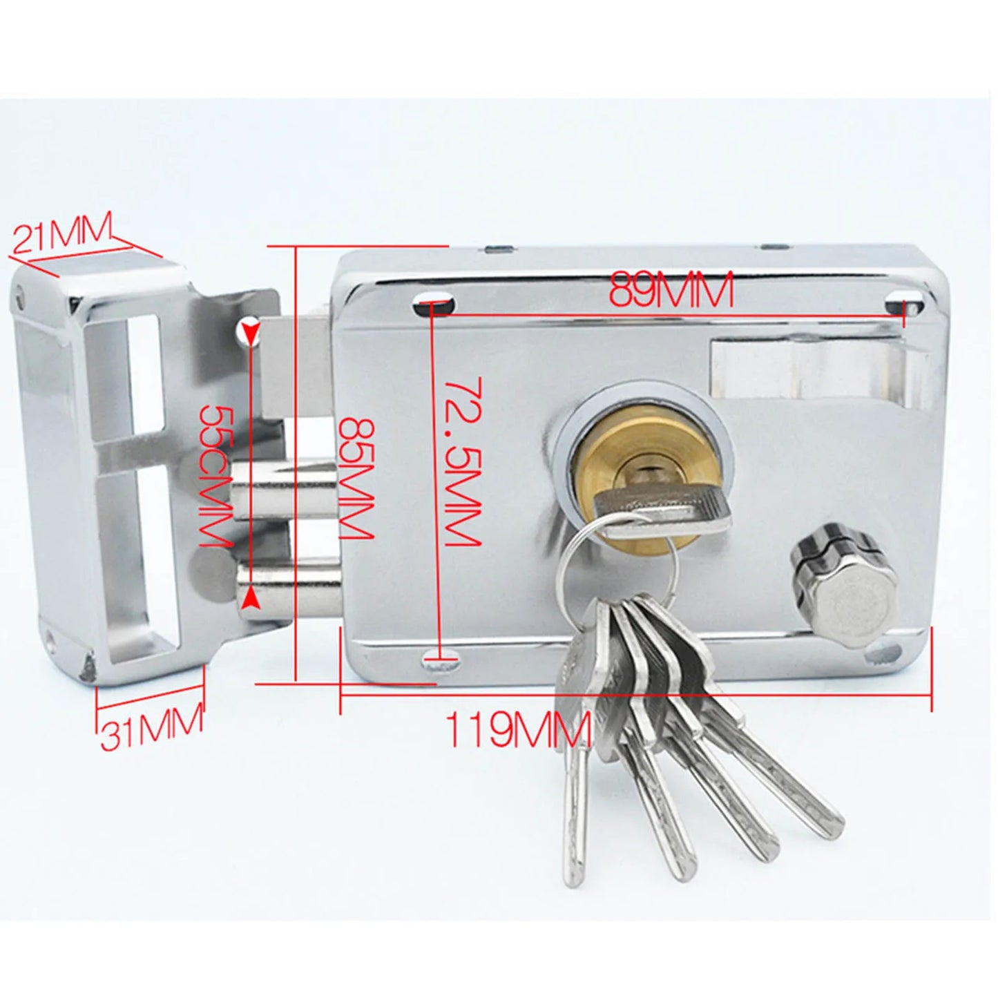 Household Lock Exterior Door Padlocks Gate Insurance Household Lock Kit Vintage  with Deadbolt Cylinder Key Household Lock