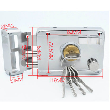 Household Lock Exterior Door Padlocks Gate Insurance Household Lock Kit Vintage  with Deadbolt Cylinder Key Household Lock