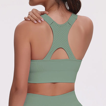 Sports Bras for Women Hollow Out Breathable Seamless Stretchy Beautiful Back Yoga Bra with Removable Cups Gym Sportswear