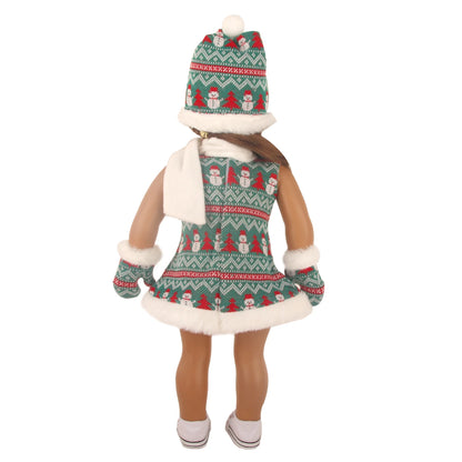 Christmas Doll Clothes Suit For American 18 Inch Girl Doll Cute Outfit Dress Seet For 43Cm Baby New Born&Our generation Doll Toy