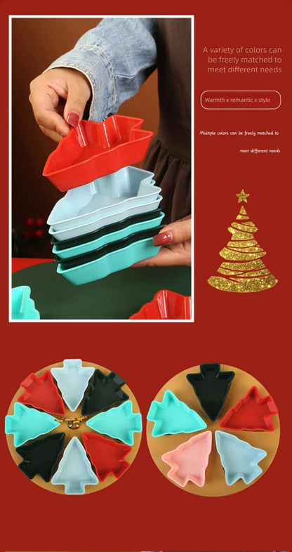 Christmas tree fruit tray, grid fruit tray, household dried fruit tray, snack tray, fruit tray, living room creative high aesthe