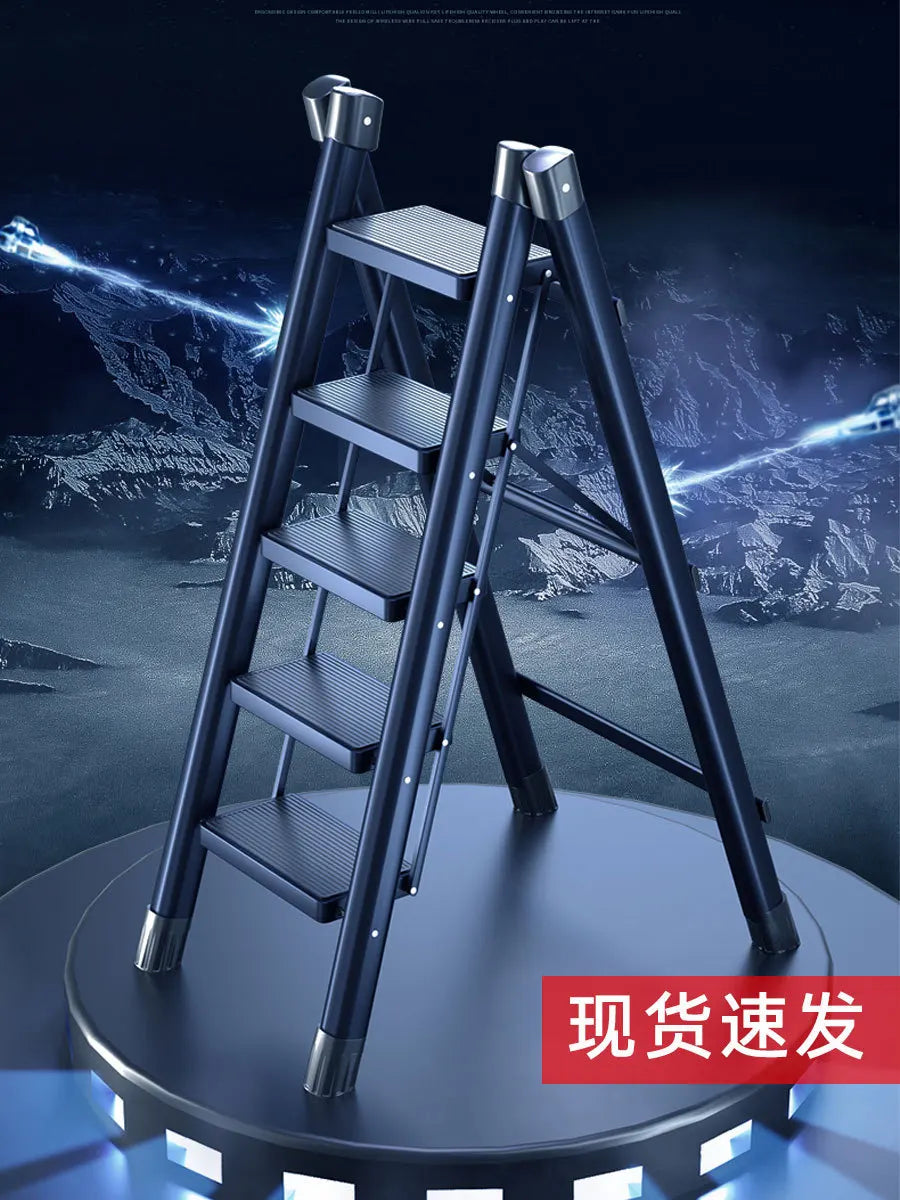 Household  Indoor  Folding  Telescopic  Herringbone  Portable  Four-step  Stairs Carbo