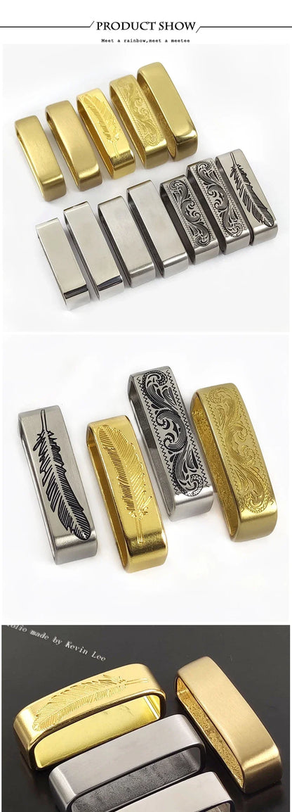35-40mm Metal Pure Copper Belts Loops Hook Solid Brass O D Ring Belt Buckle for Men's Clothing Craft DIY Hardware Accessories