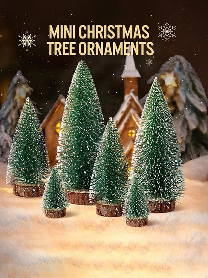Christmas Decoration Artificial Mini Tree Ornaments Miniature Cedar Snow Pines for Home Table Decor 2024 Navidad Landscape Gifts