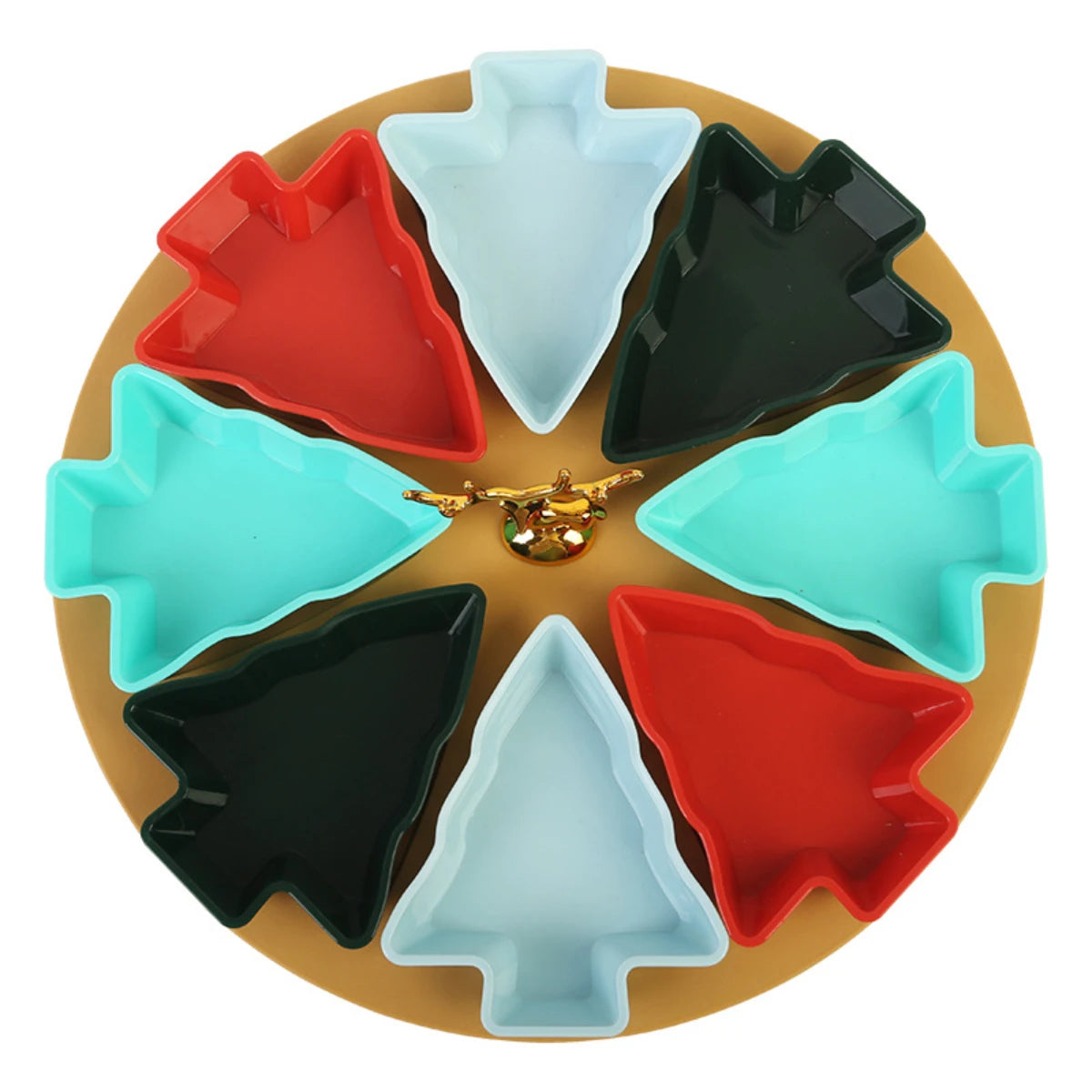 Christmas tree fruit tray, grid fruit tray, household dried fruit tray, snack tray, fruit tray, living room creative high aesthe