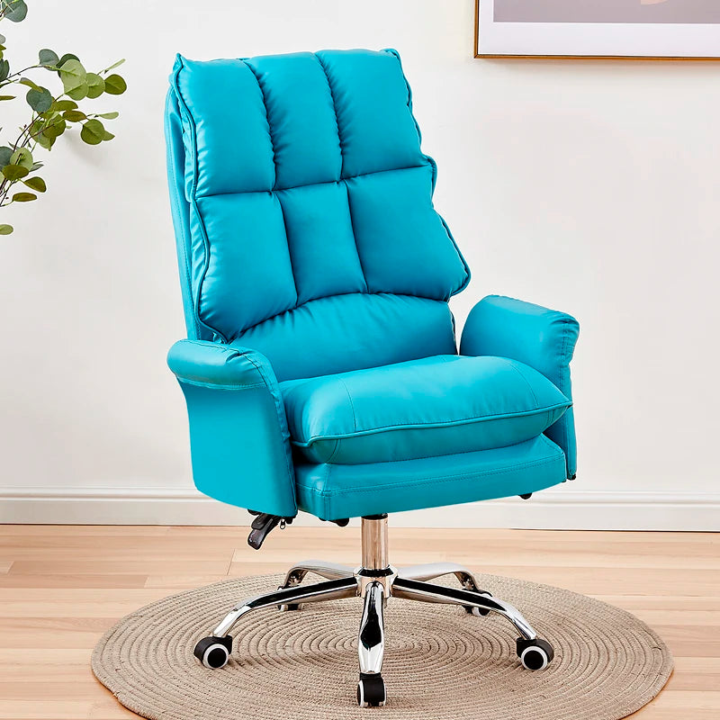 2025 New gaming chair pink office computer chair comfortable soft  gamer chair PU Leather chair Rotating recliner with footrest