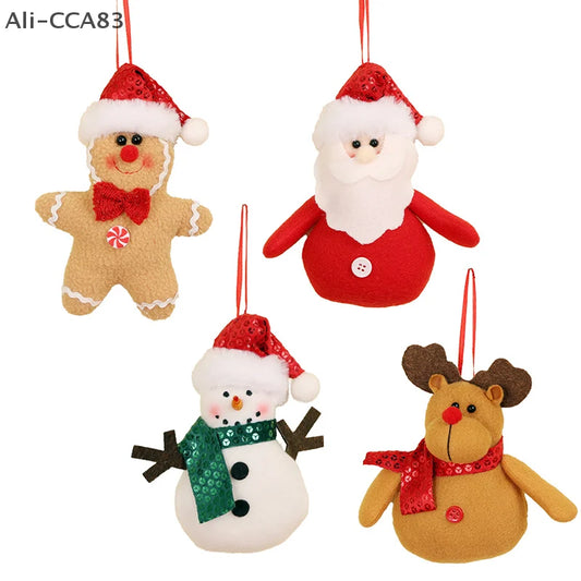 Christmas Tree Ornaments Xmas Decorative Hanging Ornaments Santa Reindeer Snowman For Holiday Party Decor Kids Gifts