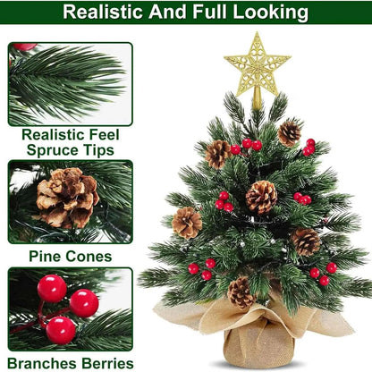 Realistic Artificial Christmas Tree Mini Christmas Tree With Lights And Star Tops Christmas Tree Decoration Ornaments Navidad