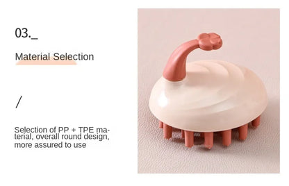 Household Hair Cleaning Shampoo Comb with Handle, Wet and Dry Massage, Silicone, Does Not Hurt The Head