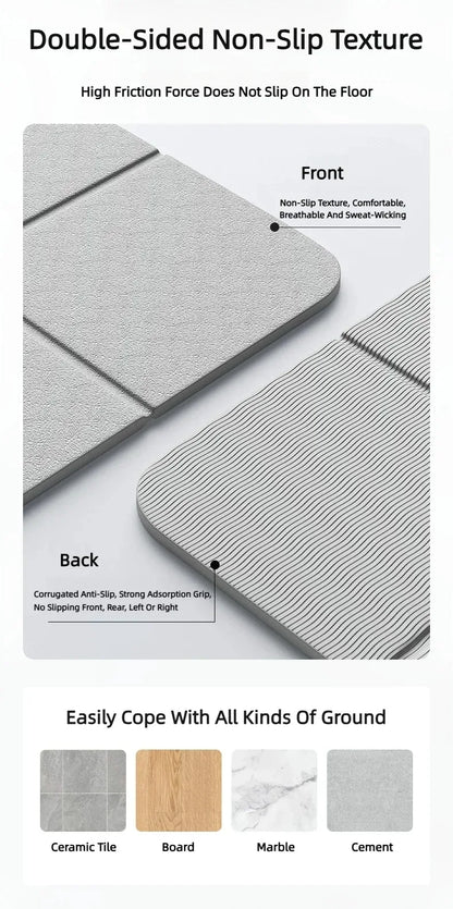 ...Ecological, Tpe, Folding Yoga Mat, for Travel, Physical Exercise, Double-sided, Anti-slip, Pilates and Floor Exercise...