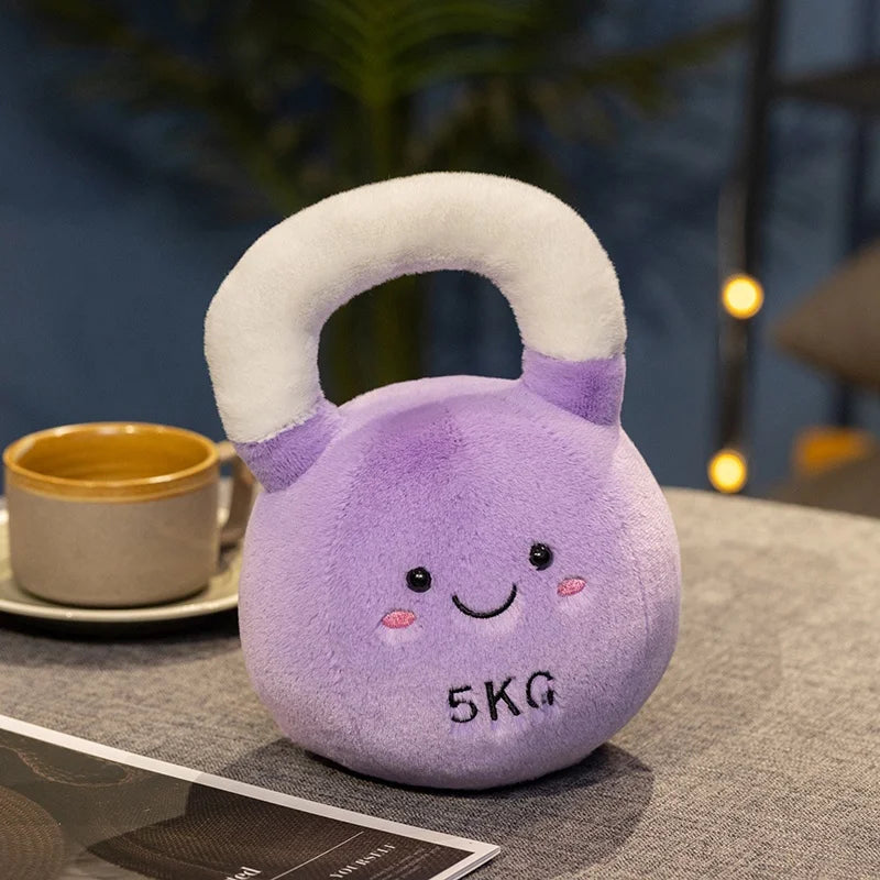 Dumbbell kettlebell Plush Doll - Soft Fitness Tool Shaped Stuffed Toy, Kids Cushion & Desktop Decoration,  Kettlebell Plush Toy