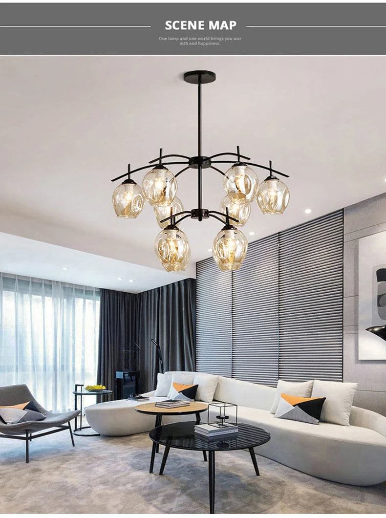 Nordic Chandelier For Foyer Dining room Bar Kitchen Island hanging chandelier Art Decor glass bubble chandelier