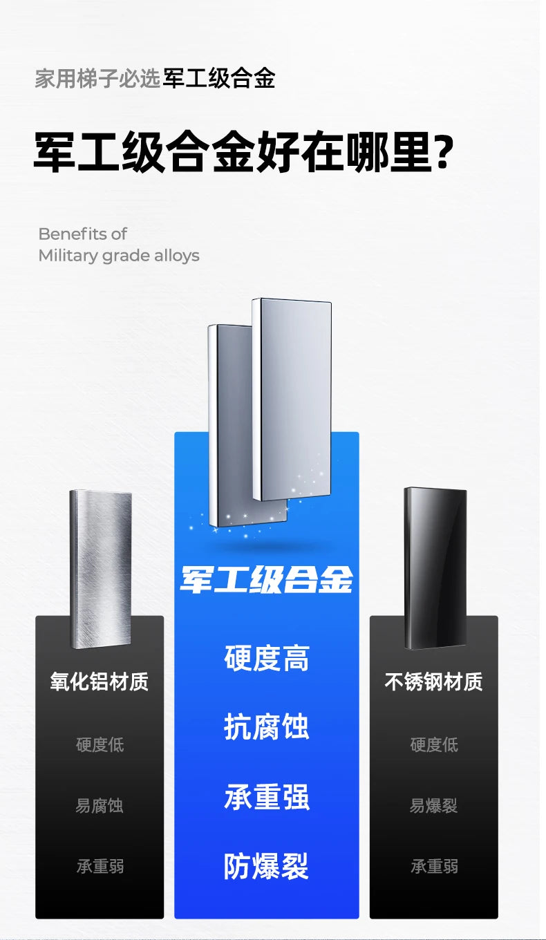 Household  Indoor  Folding  Telescopic  Herringbone  Portable  Four-step  Stairs Carbo