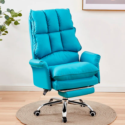 2025 New gaming chair pink office computer chair comfortable soft  gamer chair PU Leather chair Rotating recliner with footrest