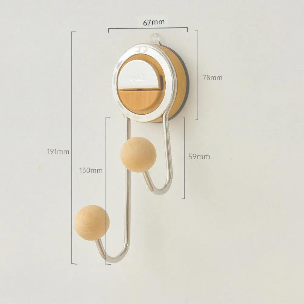 Household Removable Suction Cup Hooks Double Hooks Vacuum Shower Hooks Organizer Storage Wall Hanger Kitchen Bathroom