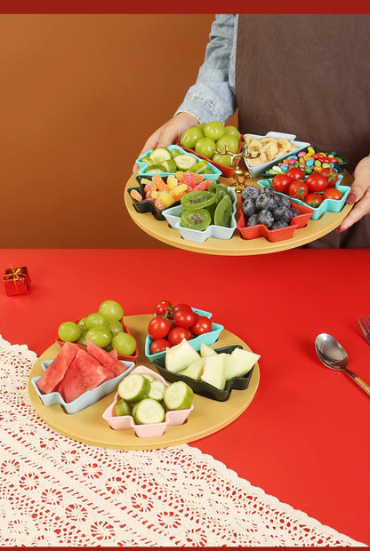 Christmas tree fruit tray, grid fruit tray, household dried fruit tray, snack tray, fruit tray, living room creative high aesthe