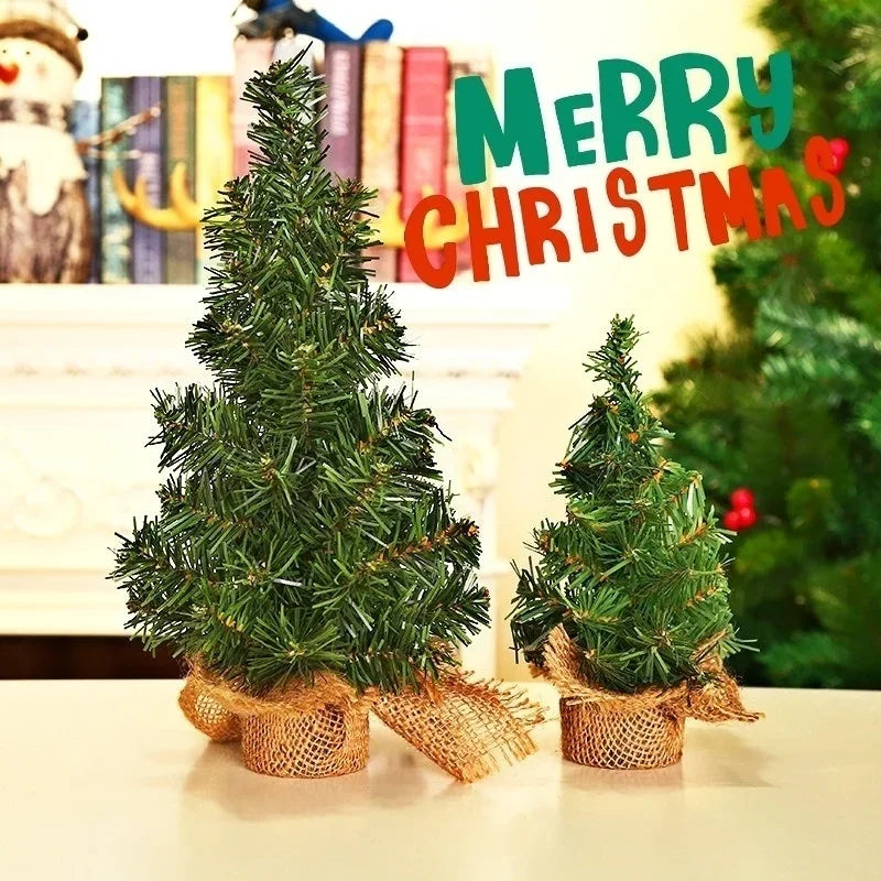 20cm/30cm Mini Green Christmas Tree DIY Decorative Tree Home Decoration Desktop Accessories Tools Christmas Home Party Decor