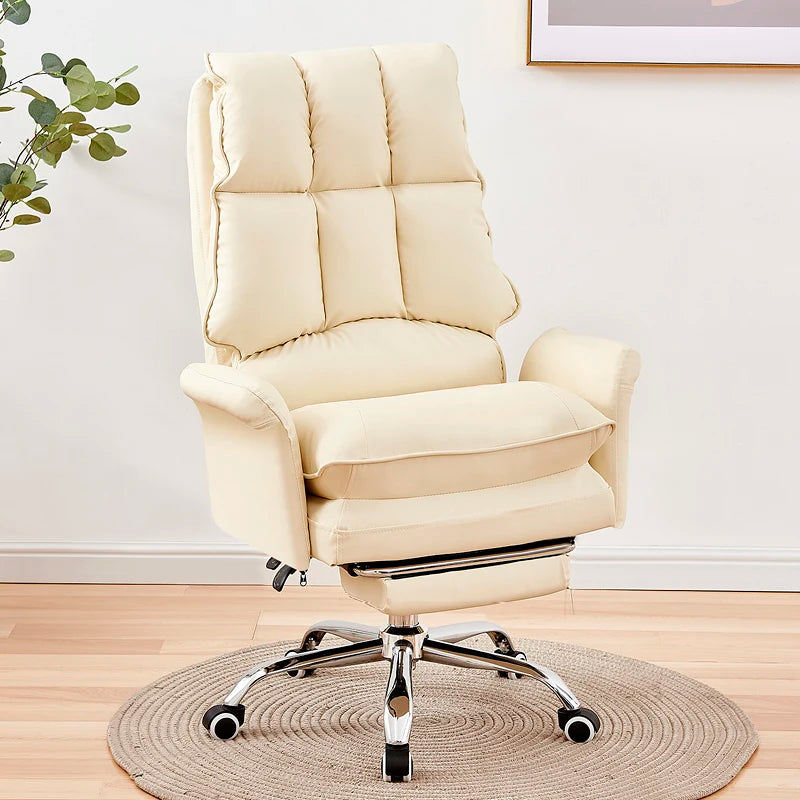 2025 New gaming chair pink office computer chair comfortable soft  gamer chair PU Leather chair Rotating recliner with footrest