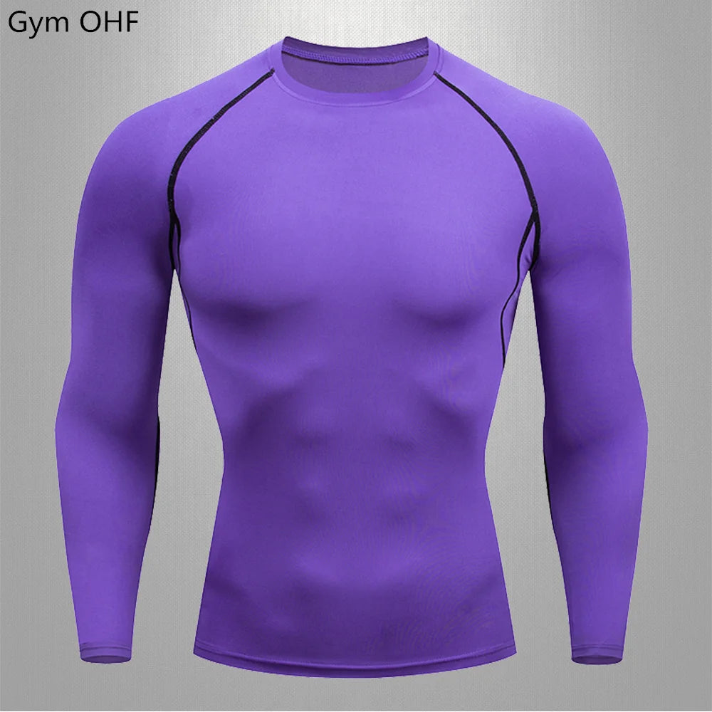 Gym Fitness T shirt Men's Short Sleeve Summer Boxing Jersey Legging Men Rashguard Compression Pants Quick Dry Tight T-shirts Men