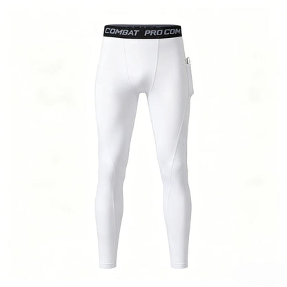 Compression Pant Men Training Gym Leggings with Pockets Running Tights Fitness Basketball Jogging Workout Trouser Polyester