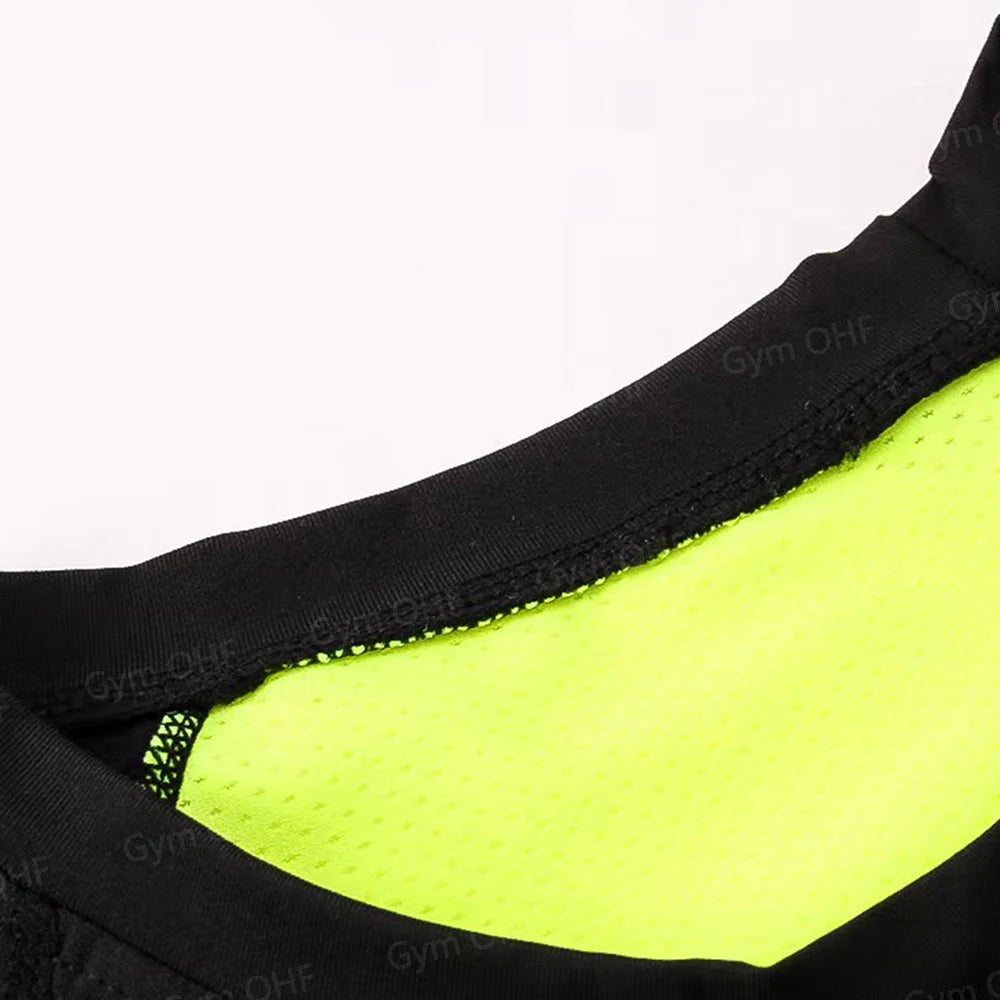 Gym Fitness T shirt Men's Short Sleeve Summer Boxing Jersey Legging Men Rashguard Compression Pants Quick Dry Tight T-shirts Men