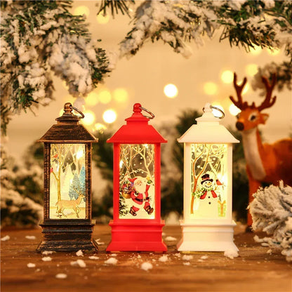 Christmas Home Decoration Products Xmas LED Lantern Candle Decorative Tea Lights Christmas Tree Hanging Ornaments Lights Gifts