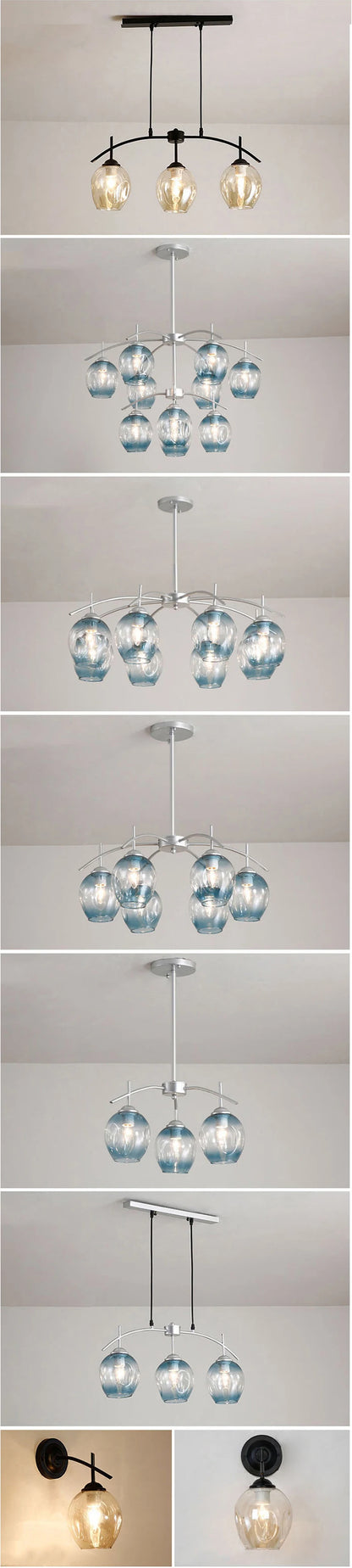 Nordic Chandelier For Foyer Dining room Bar Kitchen Island hanging chandelier Art Decor glass bubble chandelier