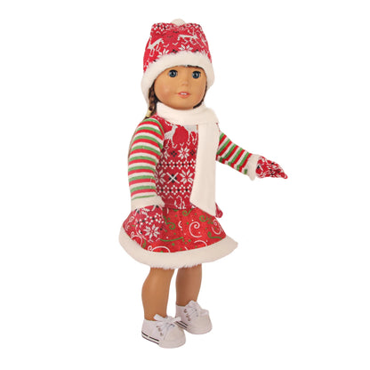 Christmas Doll Clothes Suit For American 18 Inch Girl Doll Cute Outfit Dress Seet For 43Cm Baby New Born&Our generation Doll Toy