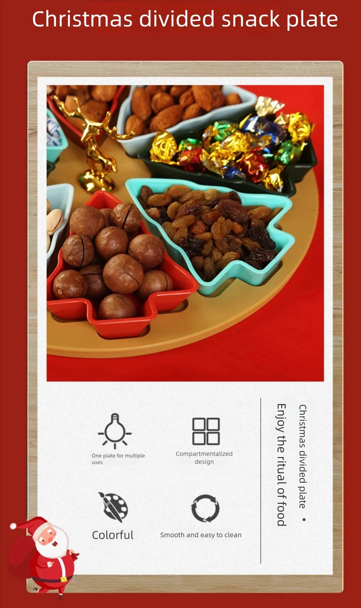 Christmas tree fruit tray, grid fruit tray, household dried fruit tray, snack tray, fruit tray, living room creative high aesthe