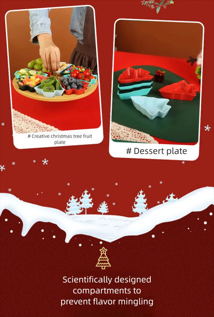 Christmas tree fruit tray, grid fruit tray, household dried fruit tray, snack tray, fruit tray, living room creative high aesthe