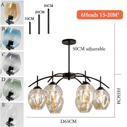 Nordic Chandelier For Foyer Dining room Bar Kitchen Island hanging chandelier Art Decor glass bubble chandelier