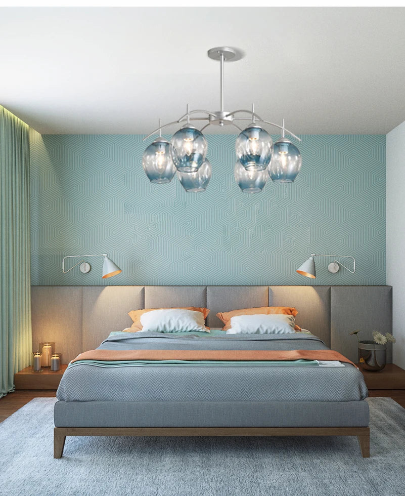 Nordic Chandelier For Foyer Dining room Bar Kitchen Island hanging chandelier Art Decor glass bubble chandelier