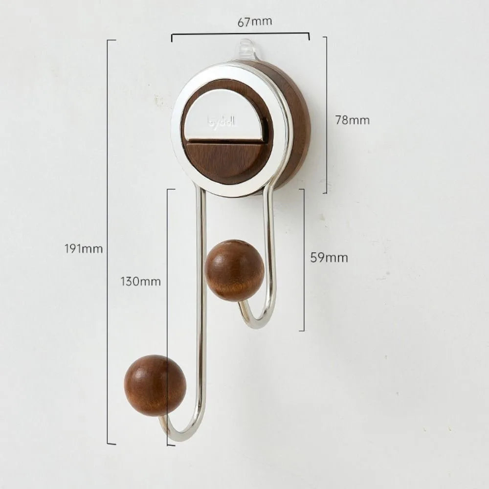 Household Removable Suction Cup Hooks Double Hooks Vacuum Shower Hooks Organizer Storage Wall Hanger Kitchen Bathroom