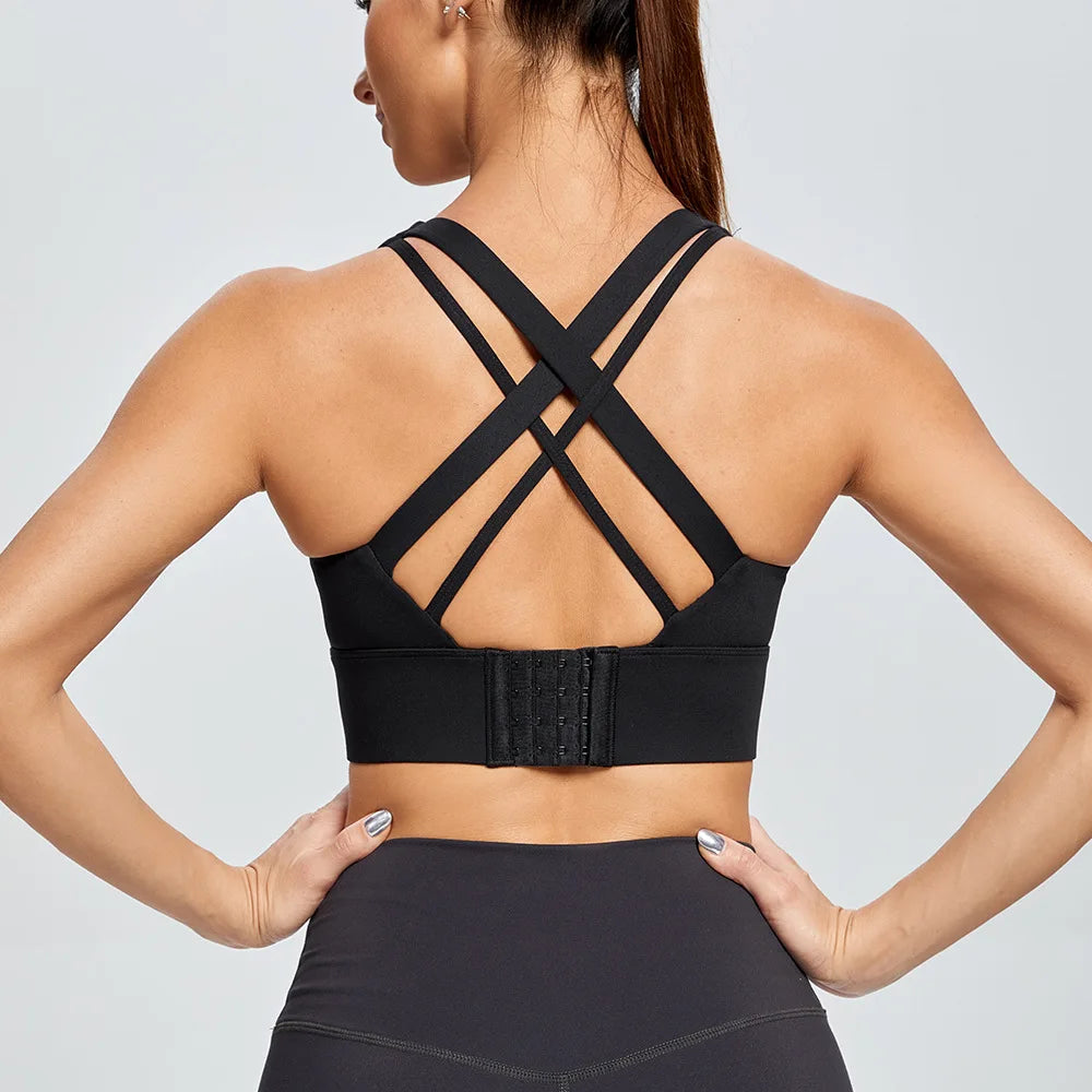 Gym Push Up Bra Women Sports Bra Back Closure High Impact Workout Sport Top Crop Fitness Wear For Yoga Gym Brassiere Sportswear