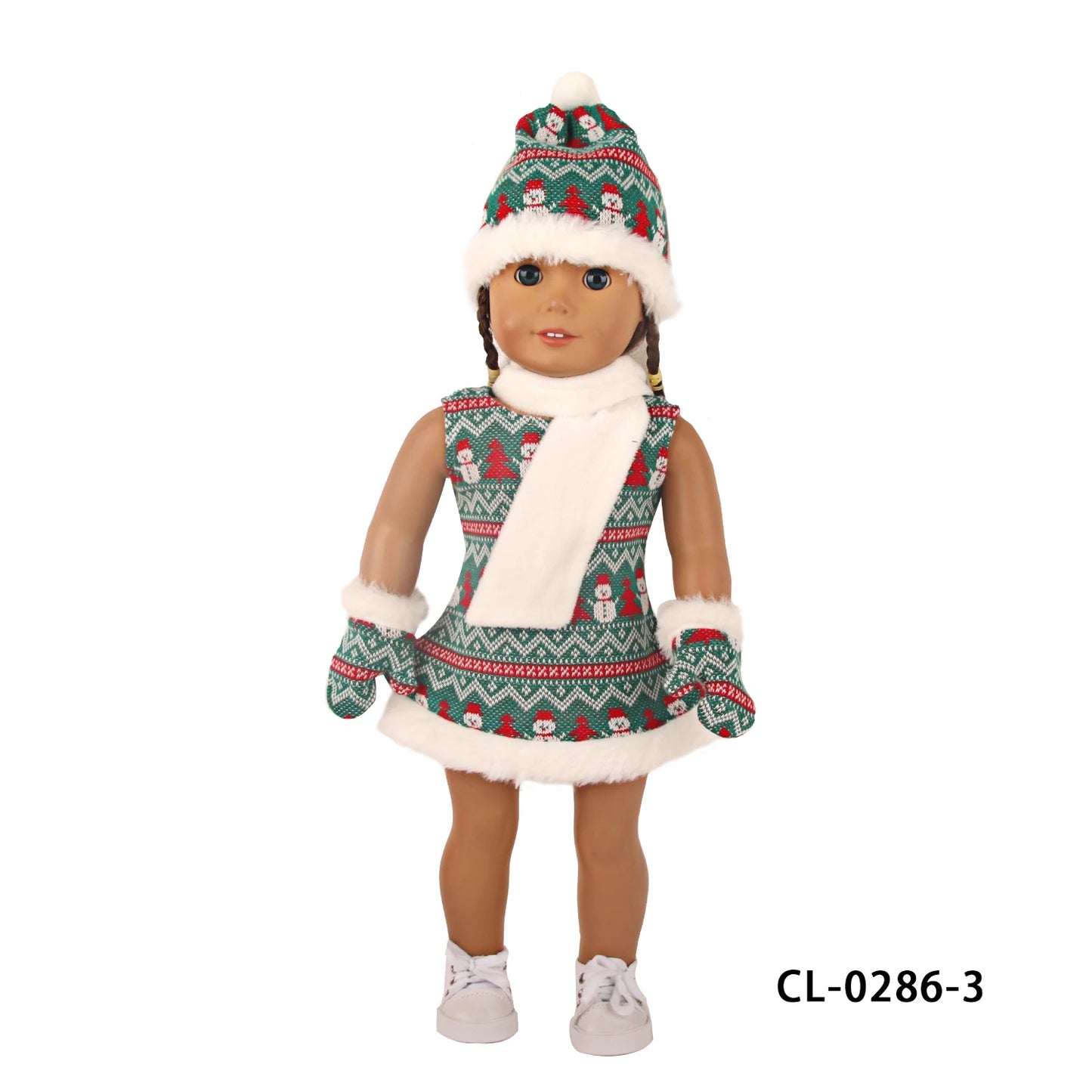 Christmas Doll Clothes Suit For American 18 Inch Girl Doll Cute Outfit Dress Seet For 43Cm Baby New Born&Our generation Doll Toy