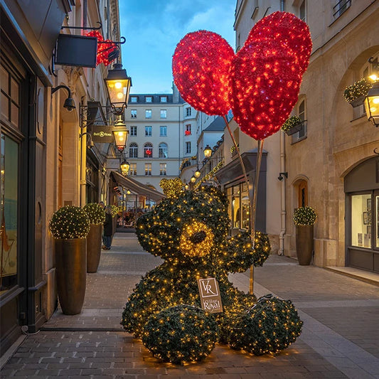 Christmas Holiday Commercial Street Decoration Popular 3D LED Christmas Teddy Bear Lights