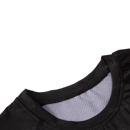 Gym Fitness T shirt Men's Short Sleeve Summer Boxing Jersey Legging Men Rashguard Compression Pants Quick Dry Tight T-shirts Men
