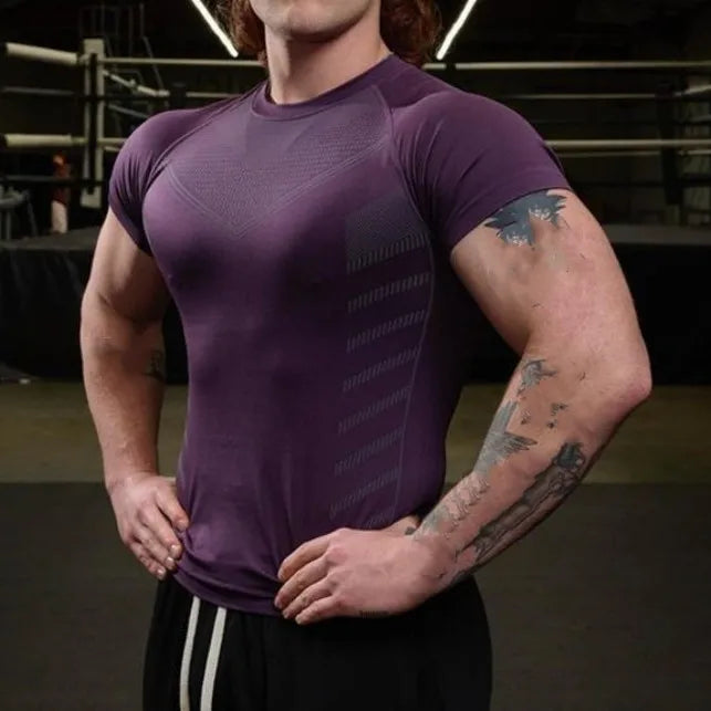 Gym T Shirt Men Quick Dry Running Shirt Compression Fitness Shirt Male Gym Workout tights Short Sleeve Summer Sports T-shirt Men