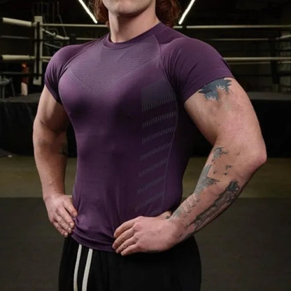 Gym T Shirt Men Quick Dry Running Shirt Compression Fitness Shirt Male Gym Workout tights Short Sleeve Summer Sports T-shirt Men