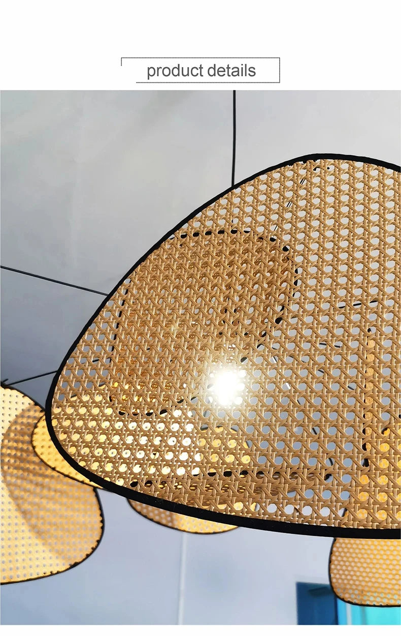 French Design Hand Made Screen Rattan Chandelier for DiningLiving Room Suspension Home Decor Lamp Indoor Lighting Factory Outlet