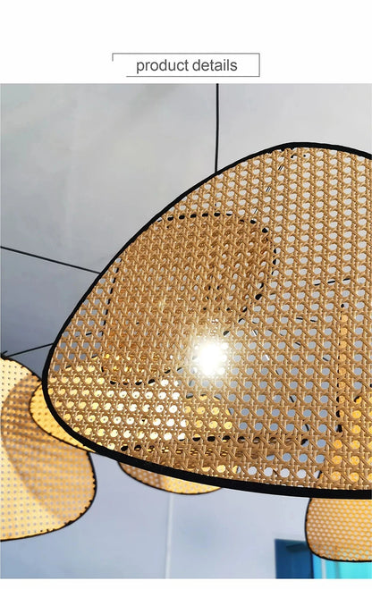 French Design Hand Made Screen Rattan Chandelier for DiningLiving Room Suspension Home Decor Lamp Indoor Lighting Factory Outlet