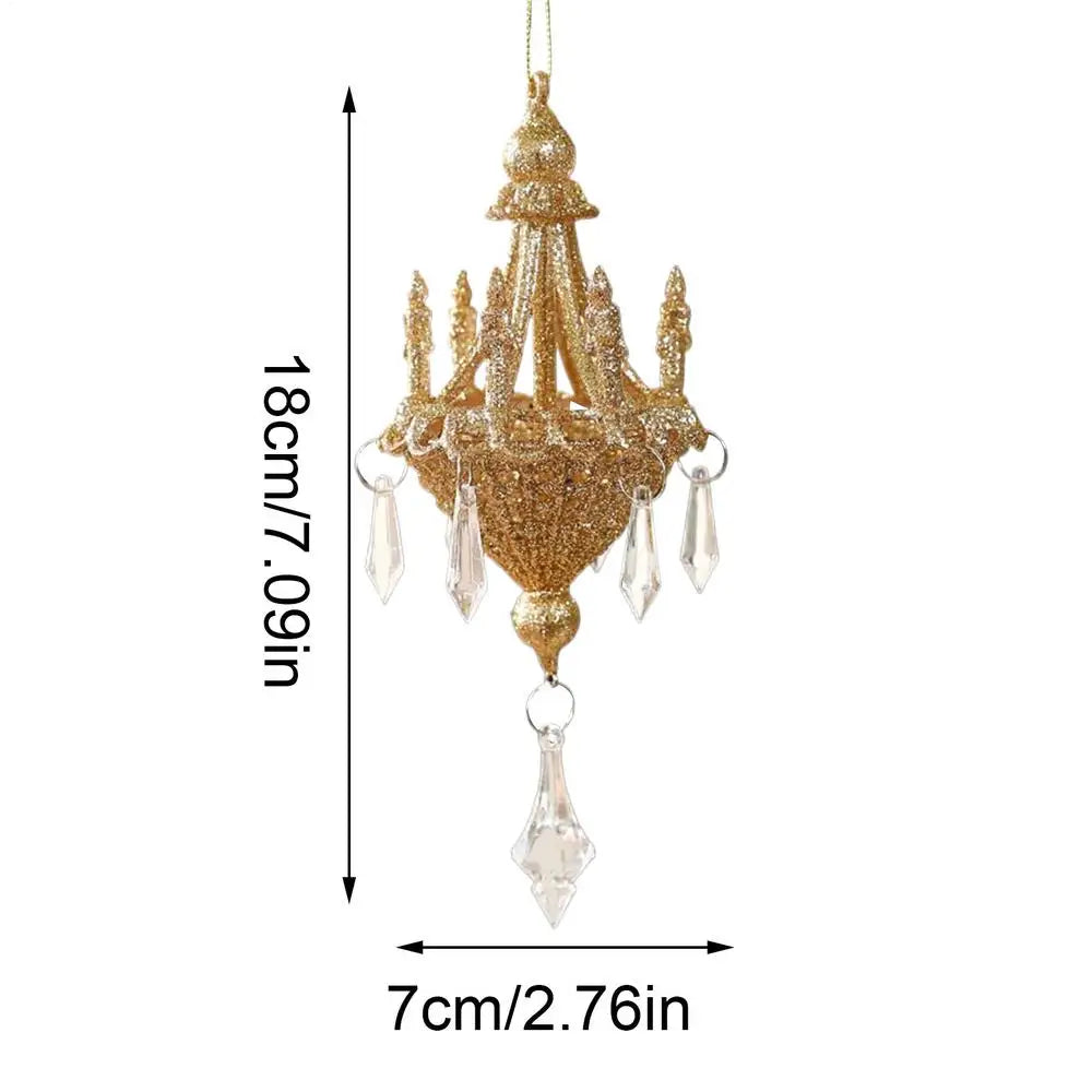 Christmas Crystal Chandelier Tree Ornament - Light-Refracting Holiday Keepsake for Farmhouse, Garden, Bedroom Door Winter Decor