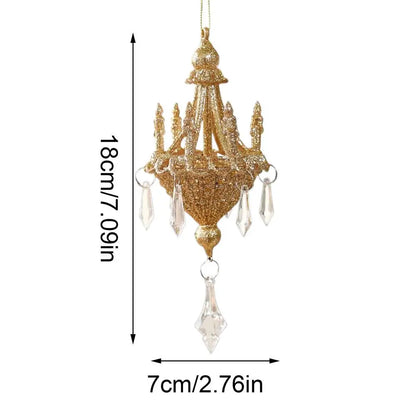 Christmas Crystal Chandelier Tree Ornament - Light-Refracting Holiday Keepsake for Farmhouse, Garden, Bedroom Door Winter Decor