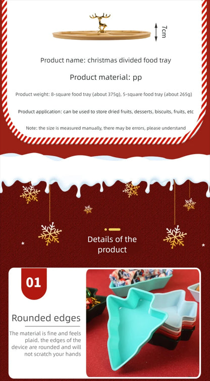 Christmas tree fruit tray, grid fruit tray, household dried fruit tray, snack tray, fruit tray, living room creative high aesthe