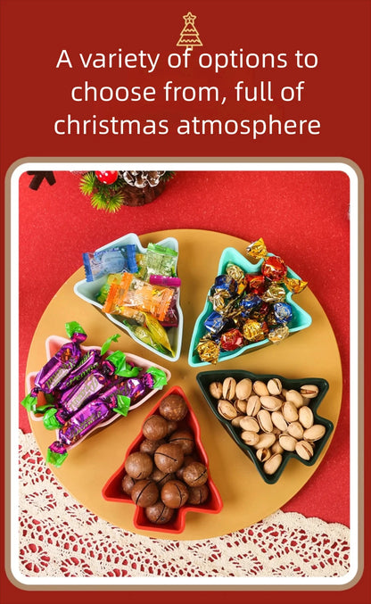 Christmas tree fruit tray, grid fruit tray, household dried fruit tray, snack tray, fruit tray, living room creative high aesthe