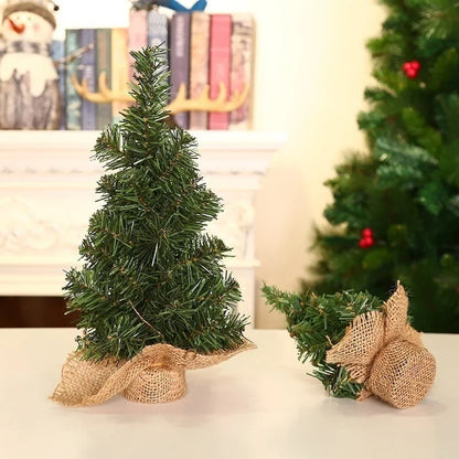 20cm/30cm Mini Green Christmas Tree DIY Decorative Tree Home Decoration Desktop Accessories Tools Christmas Home Party Decor
