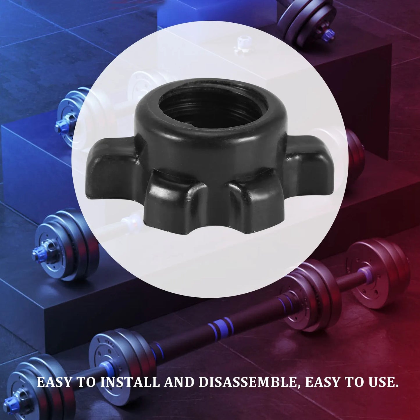 4Pcs Dumbbell Bar Nut Barbells Spin Screw Clamp Dumbell Weight Lifting Fitness Equipments Accessories A005