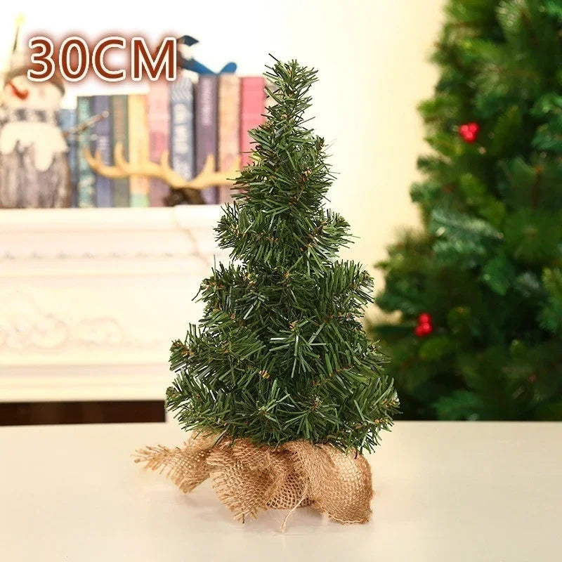 20cm/30cm Mini Green Christmas Tree DIY Decorative Tree Home Decoration Desktop Accessories Tools Christmas Home Party Decor