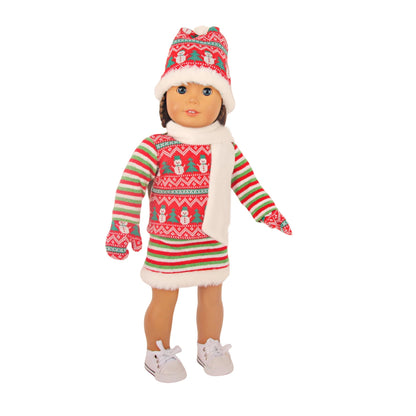 Christmas Doll Clothes Suit For American 18 Inch Girl Doll Cute Outfit Dress Seet For 43Cm Baby New Born&Our generation Doll Toy