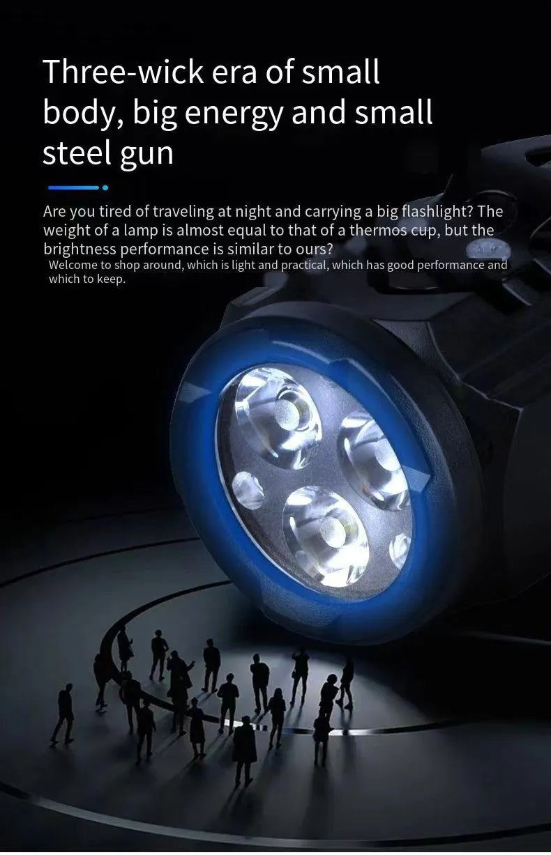 LED Strong Light Flashlight Rechargeable Multi functional for Long Range Portable Outdoor Home Mini Flashlight Cap Clip Light